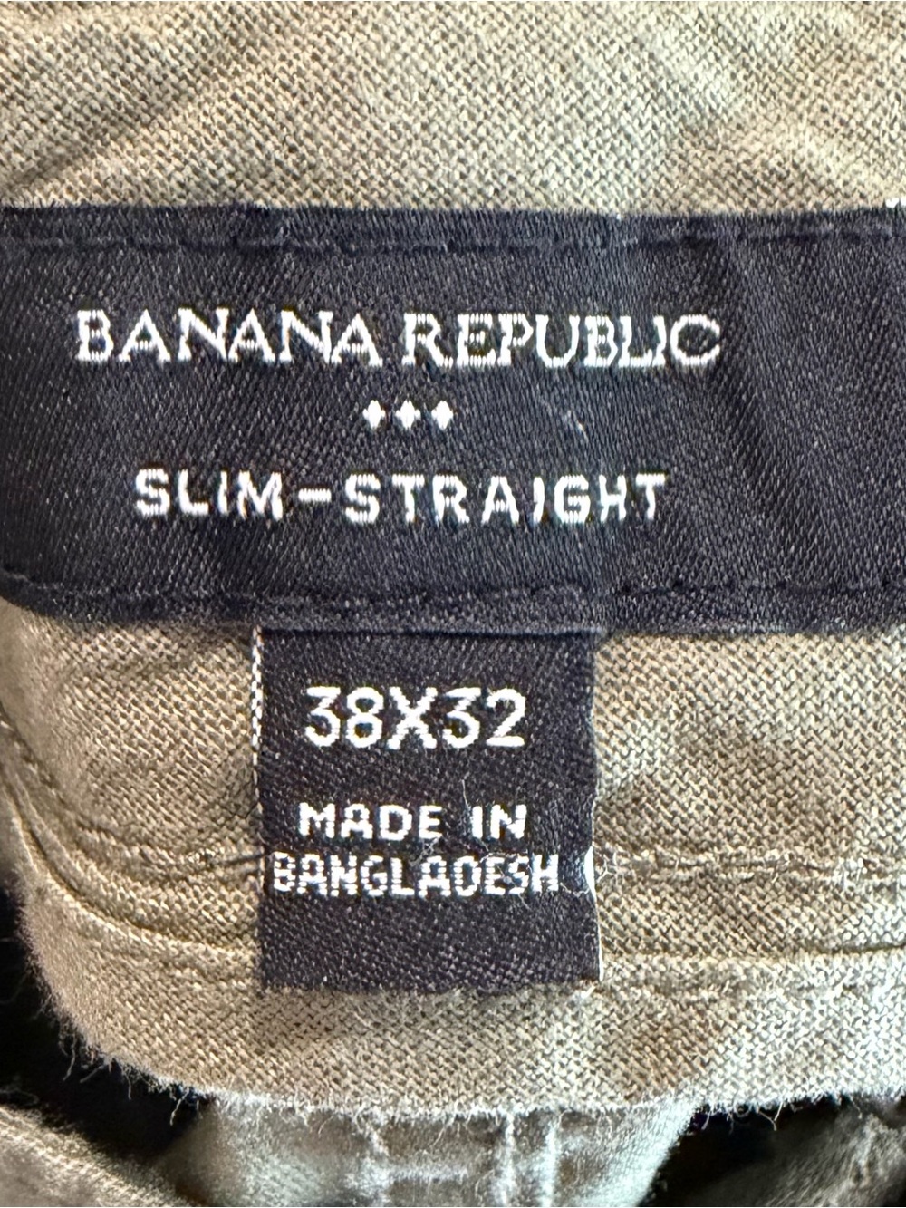 Banana Republic Olive Green Workwear Chinos with Dark Patch Panels - Picture 4 of 5
